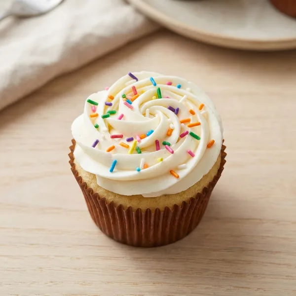 Cupcake de Baunilha com Sprinkles